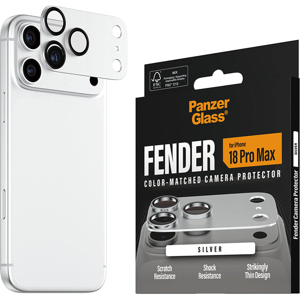 Gehärtetes Glas für die Kamera PanzerGlass Fender Camera Protector für iPhone 18 Pro Max, Silbern (6/6)
