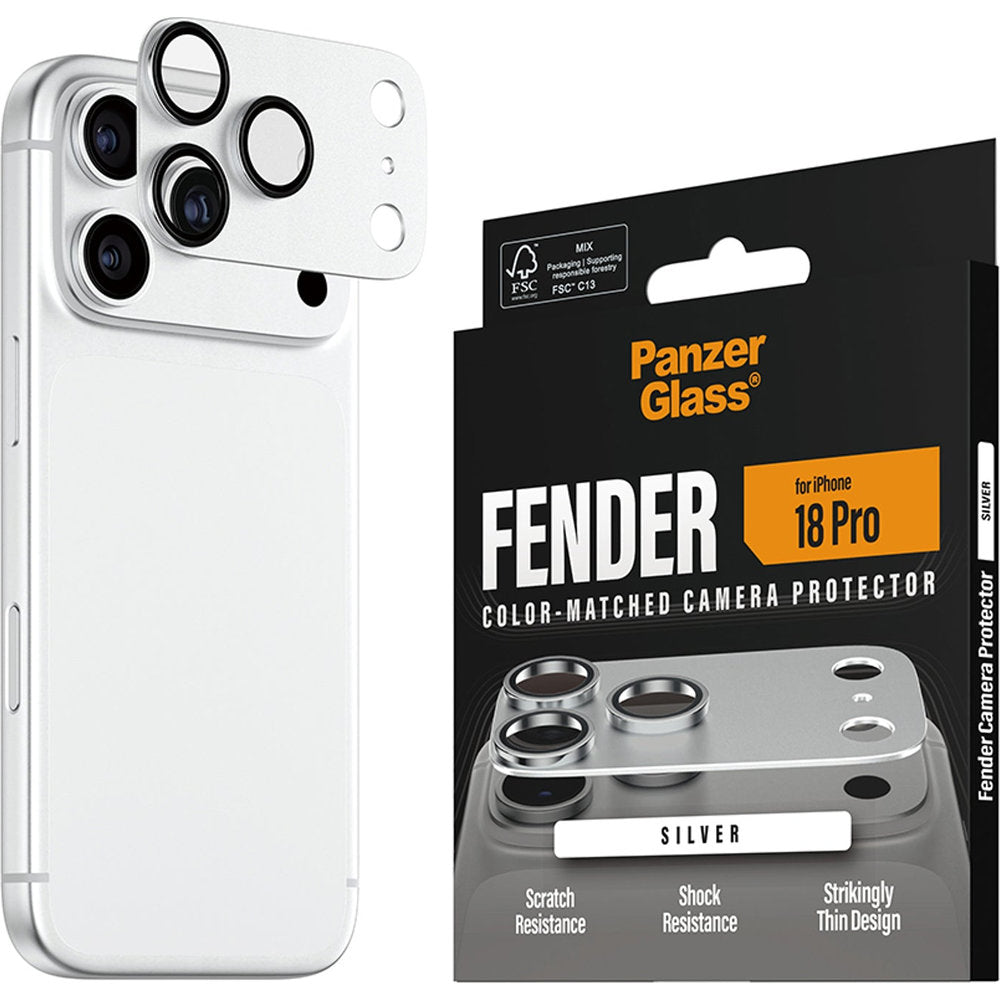 Gehärtetes Glas für die Kamera PanzerGlass Fender Camera Protector für iPhone 18 Pro, Silbern (6/6)