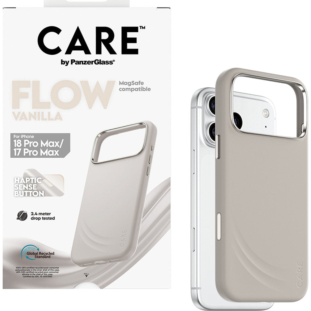 Handyhülle für iPhone 18 Pro Max / 17 Pro Max, CARE by PanzerGlass Flow mit MagSafe, Beige (5/6)