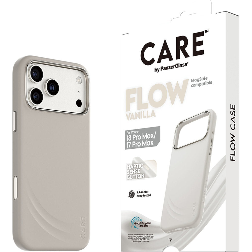 Handyhülle für iPhone 18 Pro Max / 17 Pro Max, CARE by PanzerGlass Flow mit MagSafe, Beige (6/6)