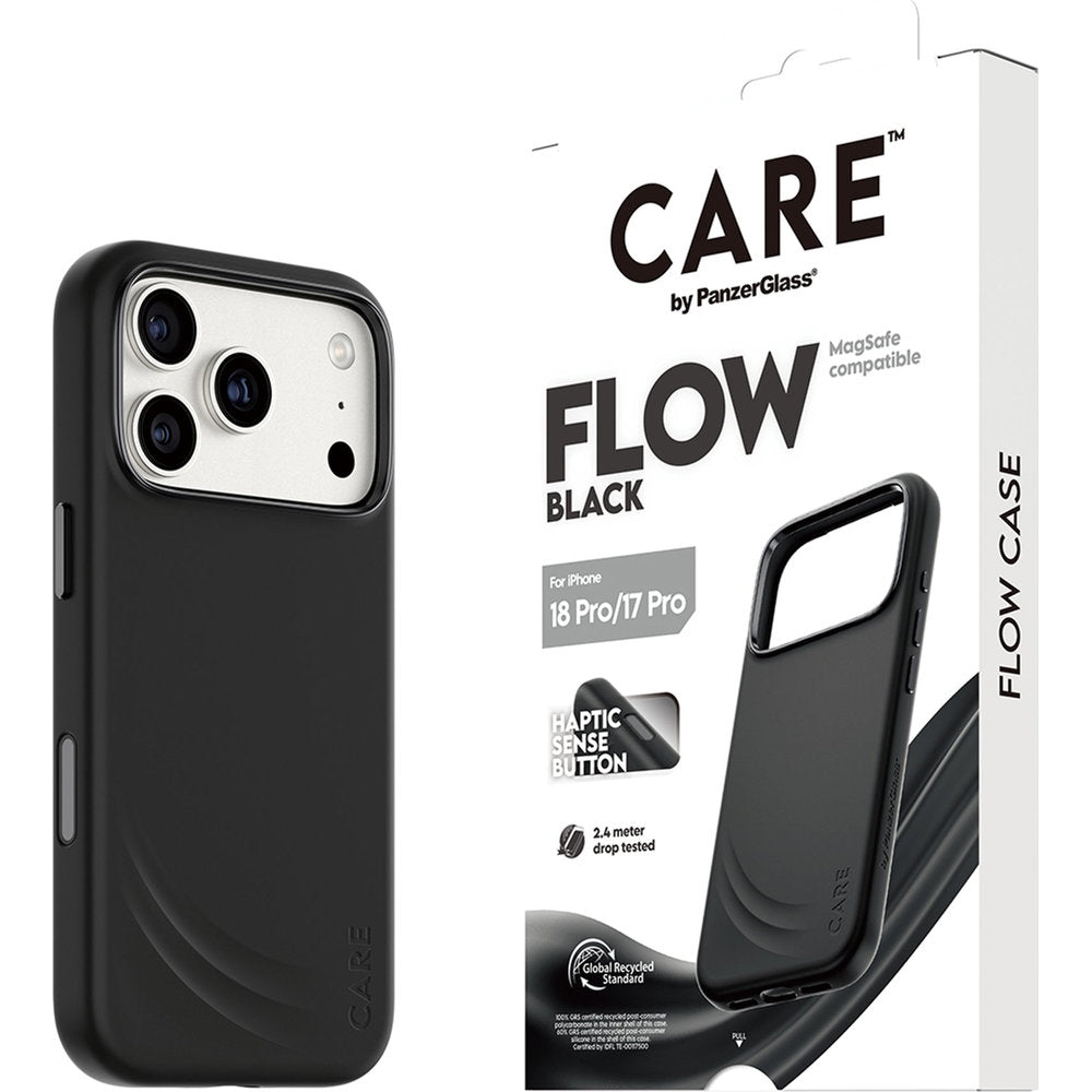 Handyhülle für iPhone 18 Pro / 17 Pro, CARE by PanzerGlass Flow mit MagSafe, Schwarz (6/6)