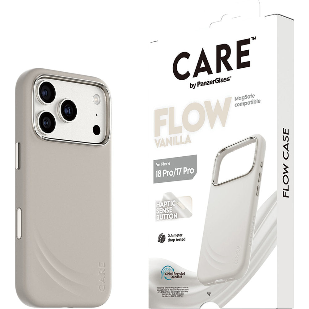 Handyhülle für iPhone 18 Pro / 17 Pro, CARE by PanzerGlass Flow mit MagSafe, Beige (6/6)