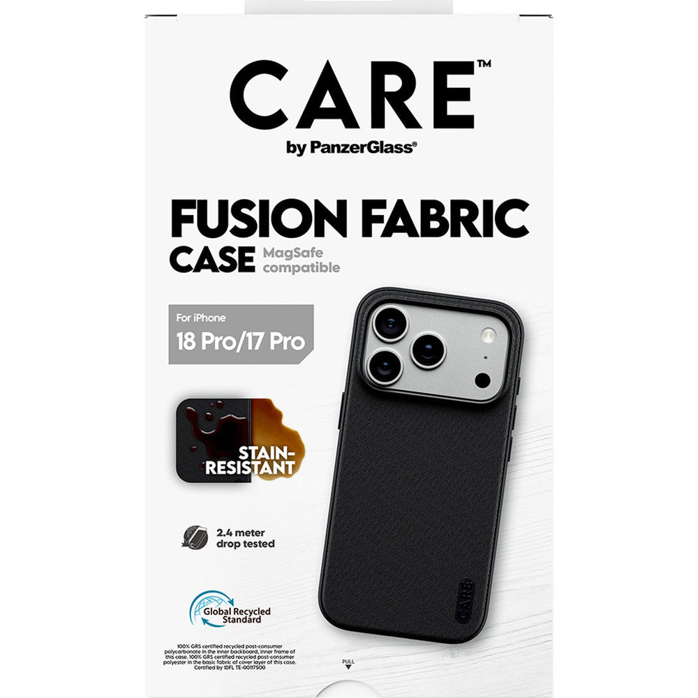 Handyhülle für iPhone 18 Pro / 17 Pro, PanzerGlass Fusion Fabric Case, Schwarz (3/6)