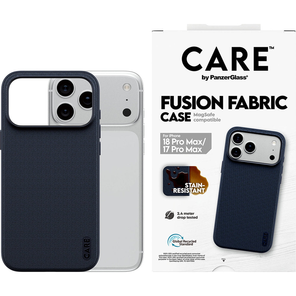Handyhülle für iPhone 18 Pro Max / 17 Pro Max, PanzerGlass Fusion Fabric Case, Blau (2/6)