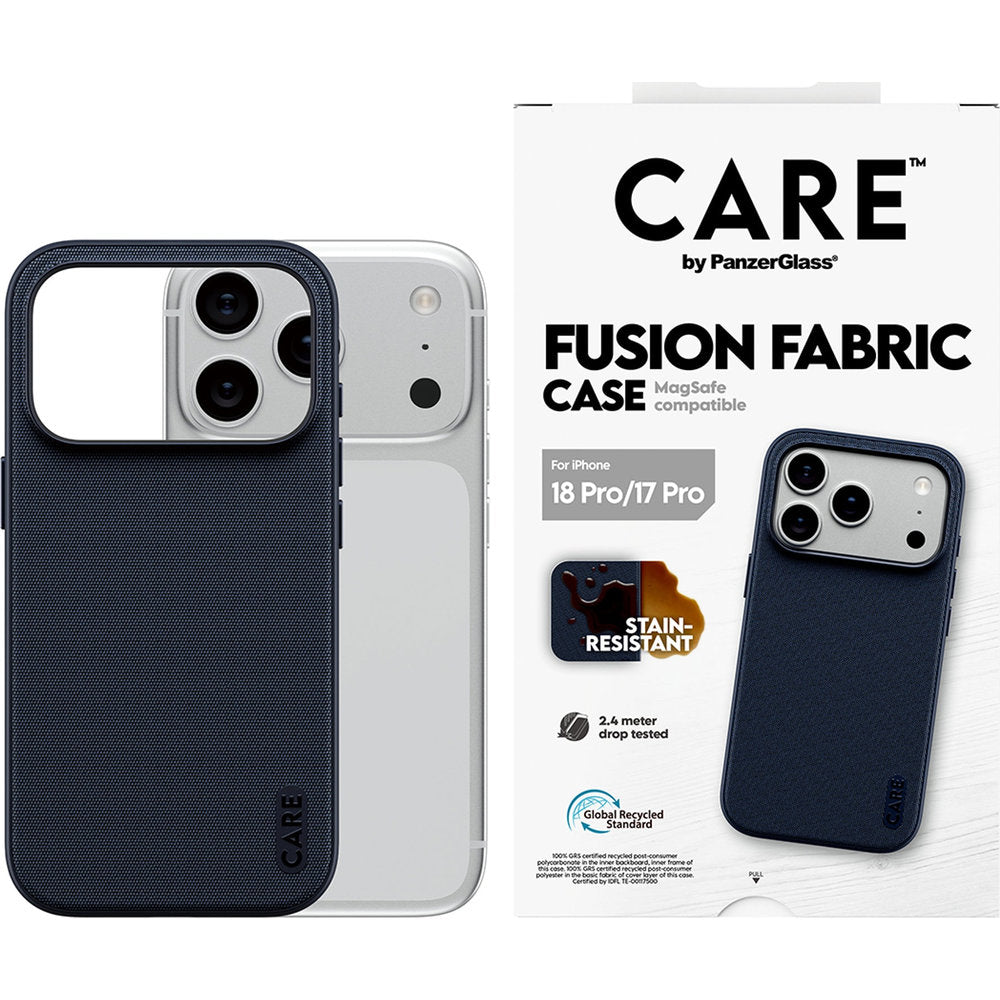 Handyhülle für iPhone 18 Pro / 17 Pro, PanzerGlass Fusion Fabric Case, Blau (2/6)