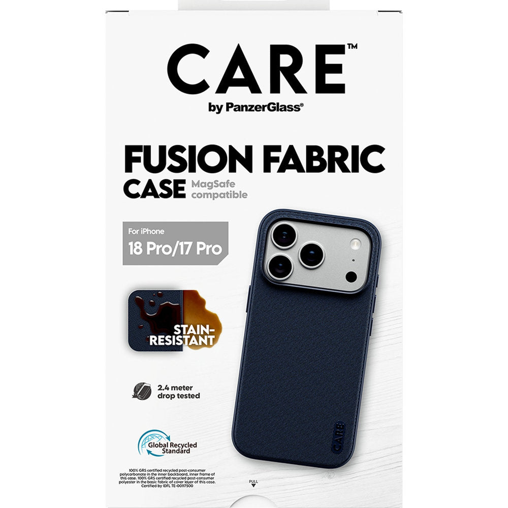 Handyhülle für iPhone 18 Pro / 17 Pro, PanzerGlass Fusion Fabric Case, Blau (3/6)