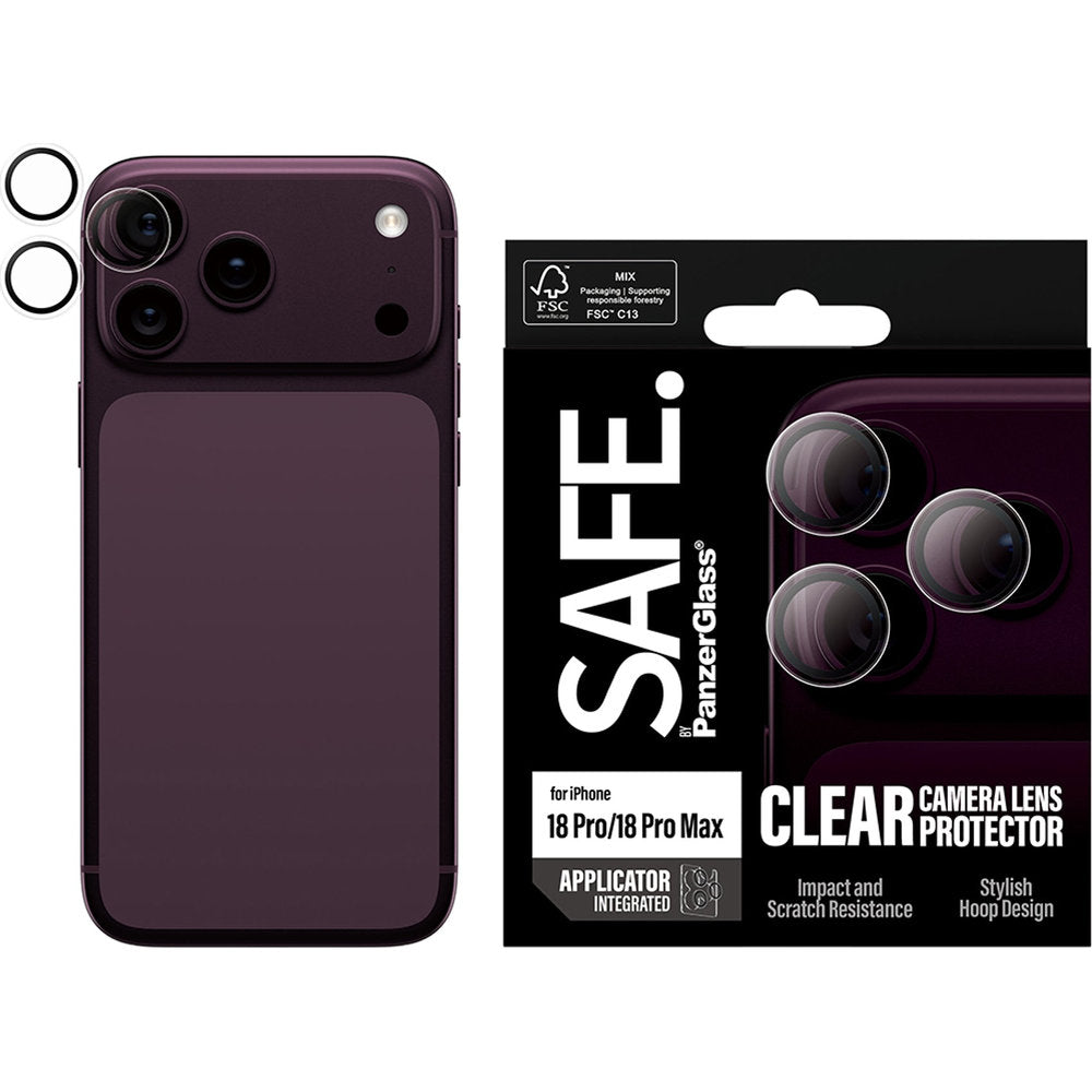 Gehärtetes Glas mit Applikator für iPhone 18 Pro Max / 18 Pro, PanzerGlass Hoops Camera, Transparent (2/6)