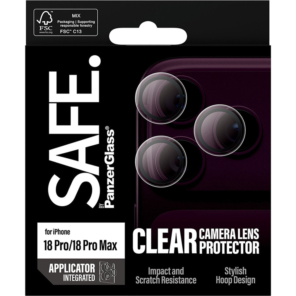 Gehärtetes Glas mit Applikator für iPhone 18 Pro Max / 18 Pro, PanzerGlass Hoops Camera, Transparent (3/6)