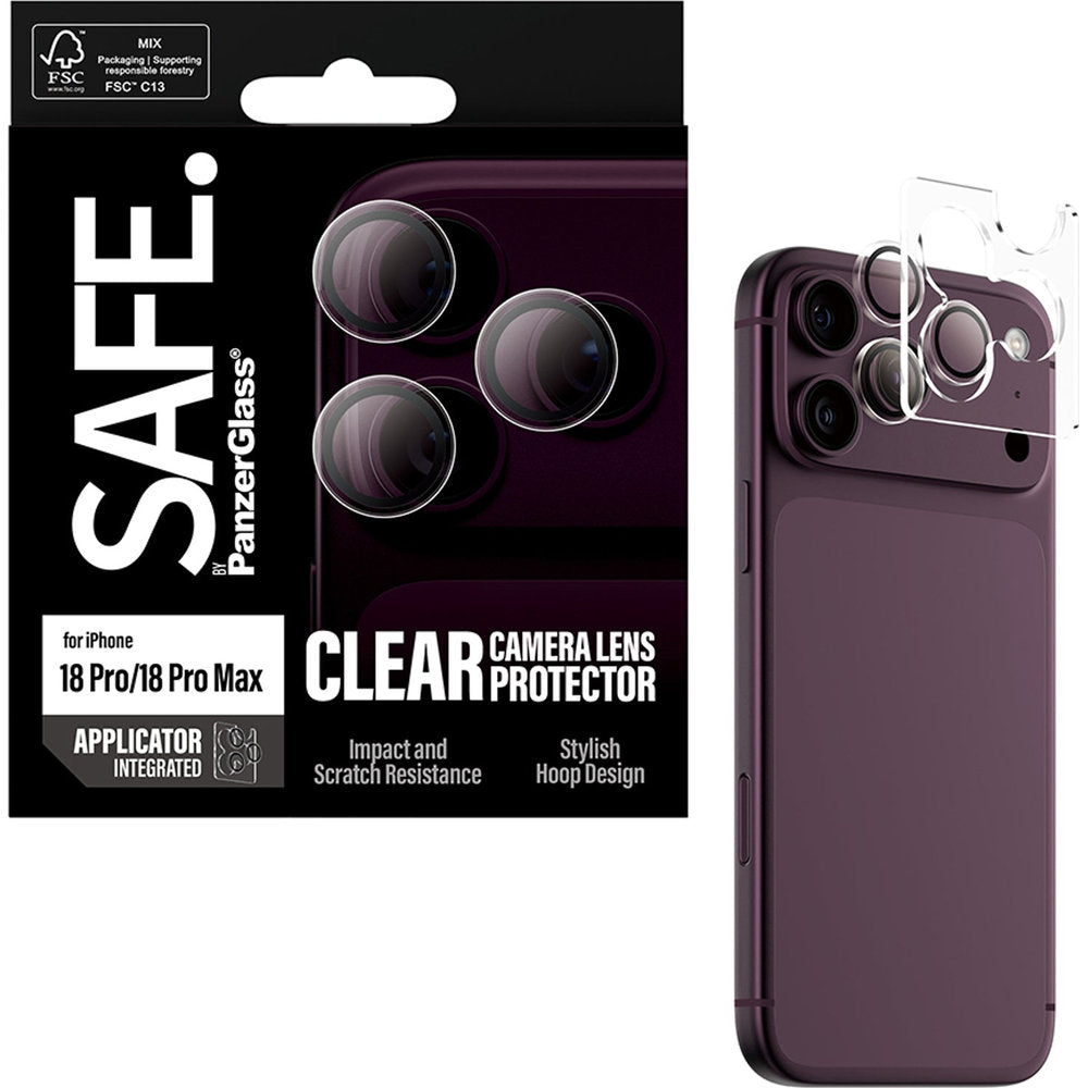 Gehärtetes Glas mit Applikator für iPhone 18 Pro Max / 18 Pro, PanzerGlass Hoops Camera, Transparent (5/6)