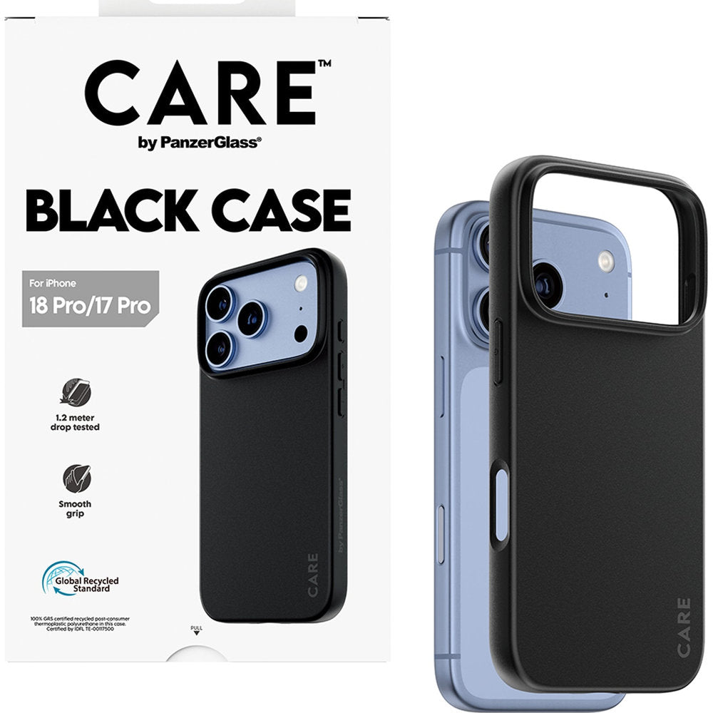 Handyhülle für iPhone 18 Pro / 17 Pro, CARE by PanzerGlass TPU Case, Schwarz (5/6)