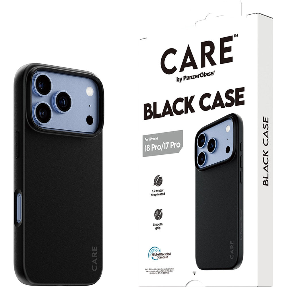 Handyhülle für iPhone 18 Pro / 17 Pro, CARE by PanzerGlass TPU Case, Schwarz (6/6)