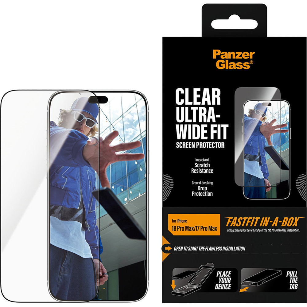 Gehärtetes Glas für iPhone 18 Pro Max / 17 Pro Max, PanzerGlass Ultra-Wide Fit mit Applikator FastFit (2/6)