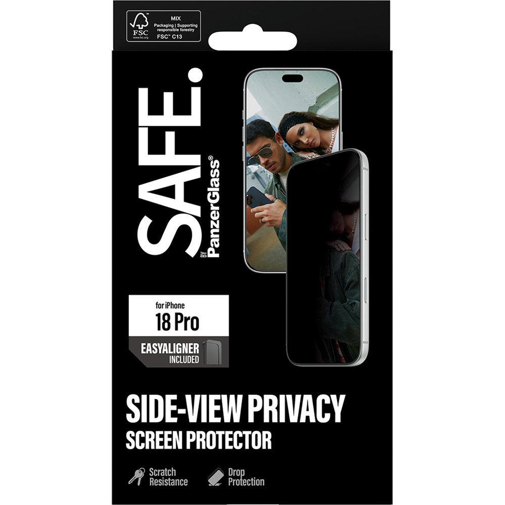 Sichtschutzglas mit Applikator für iPhone 18 Pro, SAFE by PanzerGlass Ultra-Wide Fit Privacy mit EasyAligner (3/7)