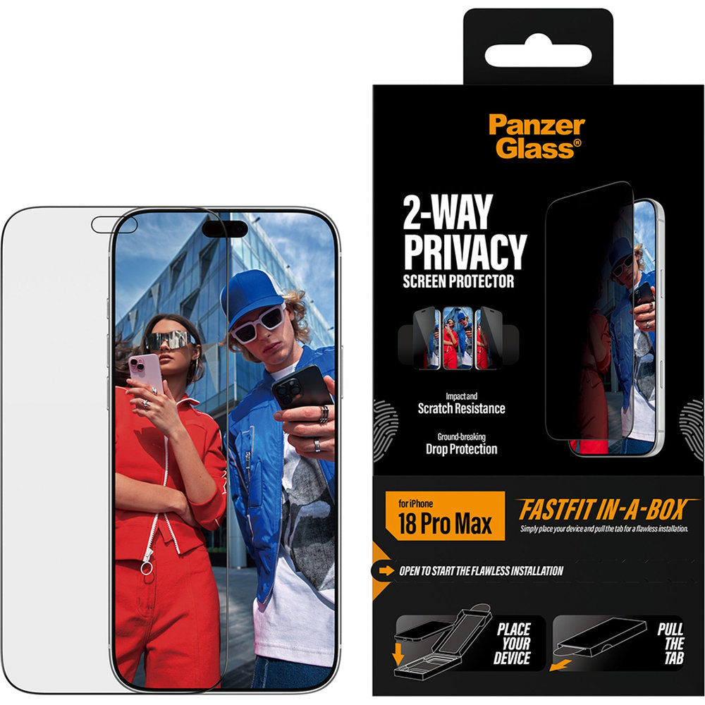 Sichtschutzglas mit Applikator für iPhone 18 Pro Max, PanzerGlass 2-Way Privacy Ultra-Wide Fit FastFit (2/7)