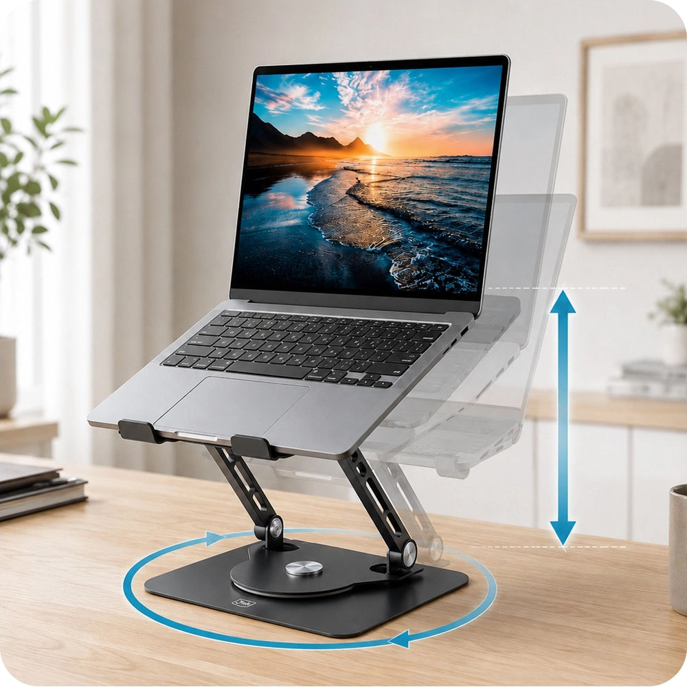 Laptop- und Tablet-Halterung für Geräte bis zu 17,3", 3mk Solid Stand 360°, (2/9)