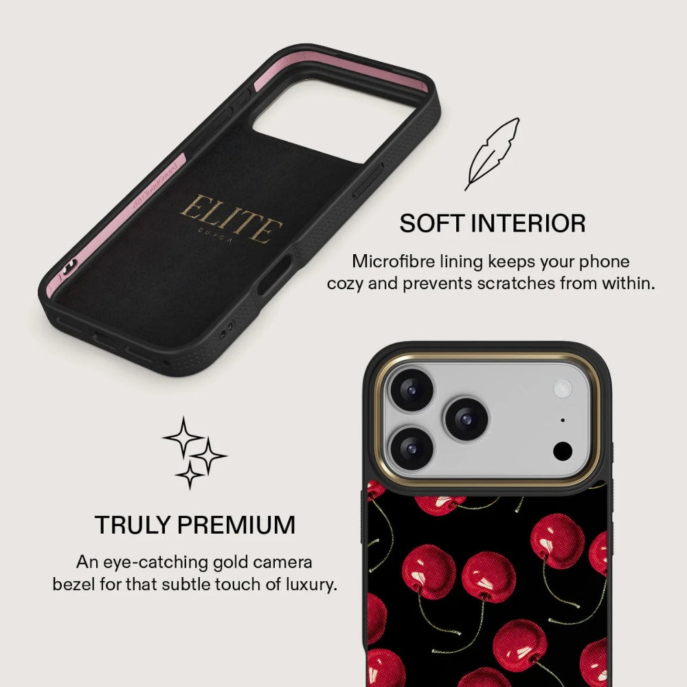 Handyhülle für iPhone 18 Pro Max, Burga Elite Dark MagSafe, Cherrybomb Gold (7/9)