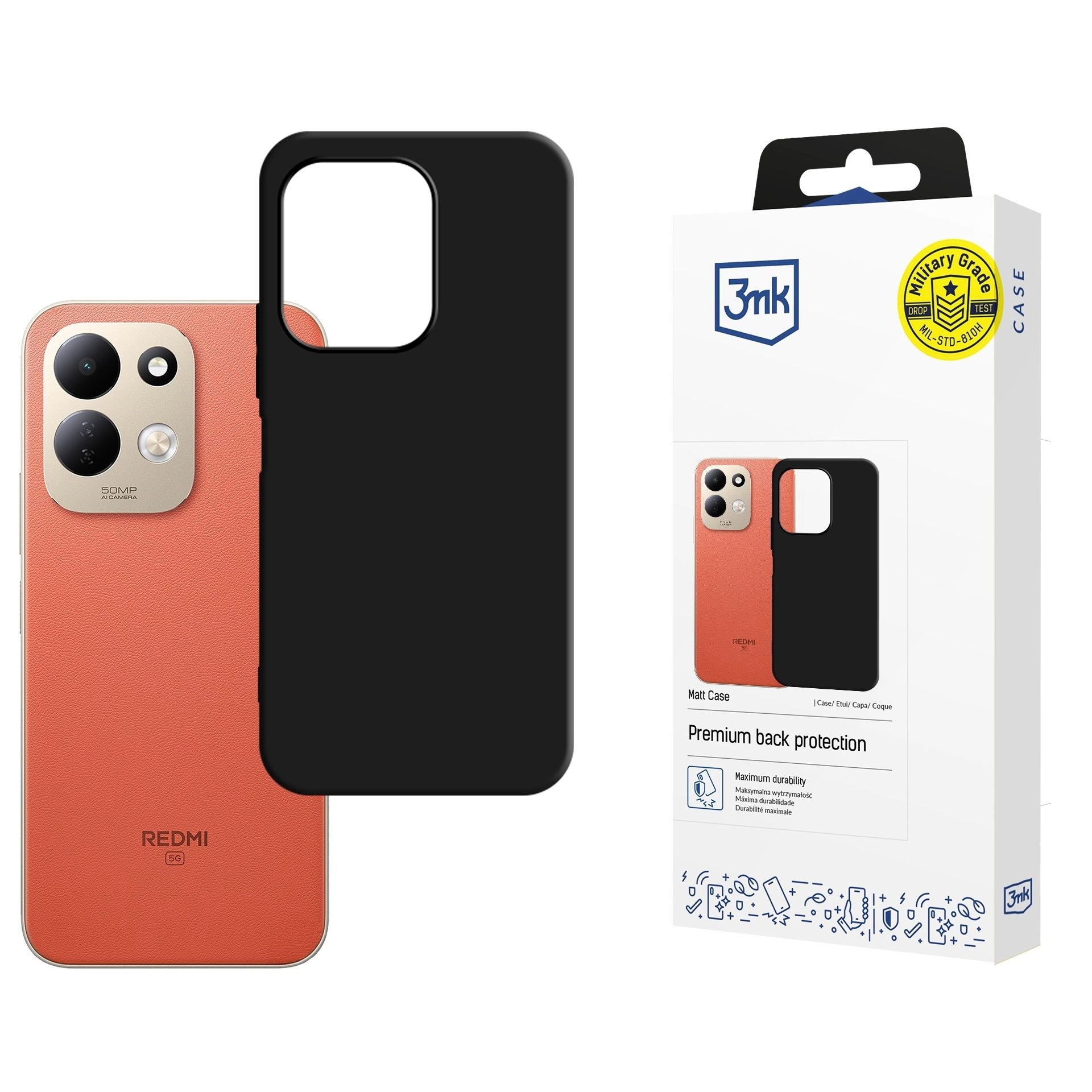 Handyhülle für Xiaomi Redmi 17 5G / 4G, 3mk Matt Case, (1/2)