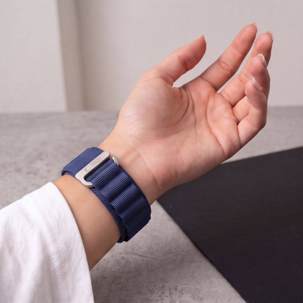 Armband für Apple Watch 49/46/45/44 mm, Tech Protect Nylon Pro, Dunkelblau (3/9)