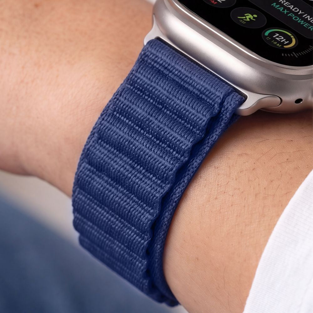 Armband für Apple Watch 49/46/45/44 mm, Tech Protect Nylon Pro, Dunkelblau (9/9)