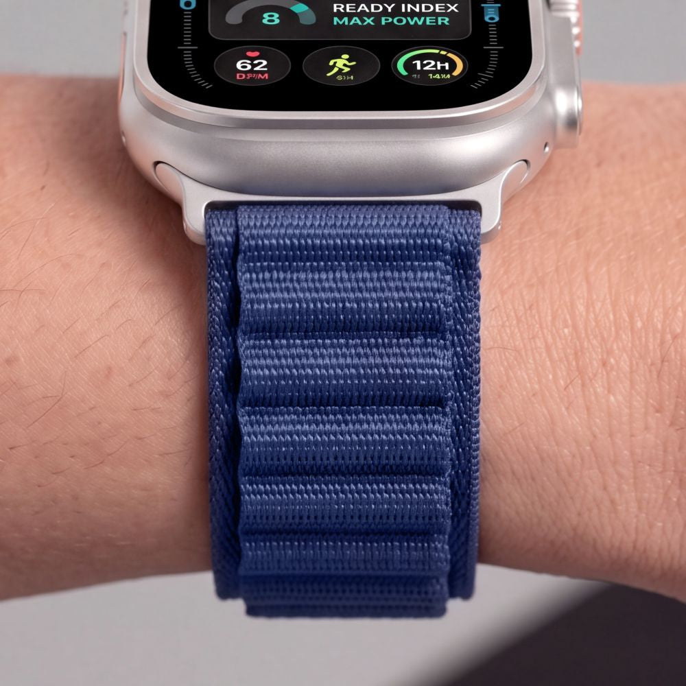 Armband für Apple Watch 49/46/45/44 mm, Tech Protect Nylon Pro, Dunkelblau (8/9)