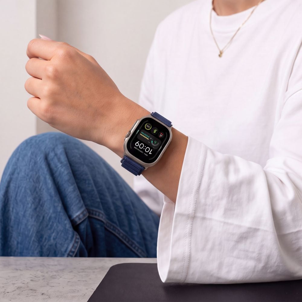 Armband für Apple Watch 49/46/45/44 mm, Tech Protect Nylon Pro, Dunkelblau (7/9)