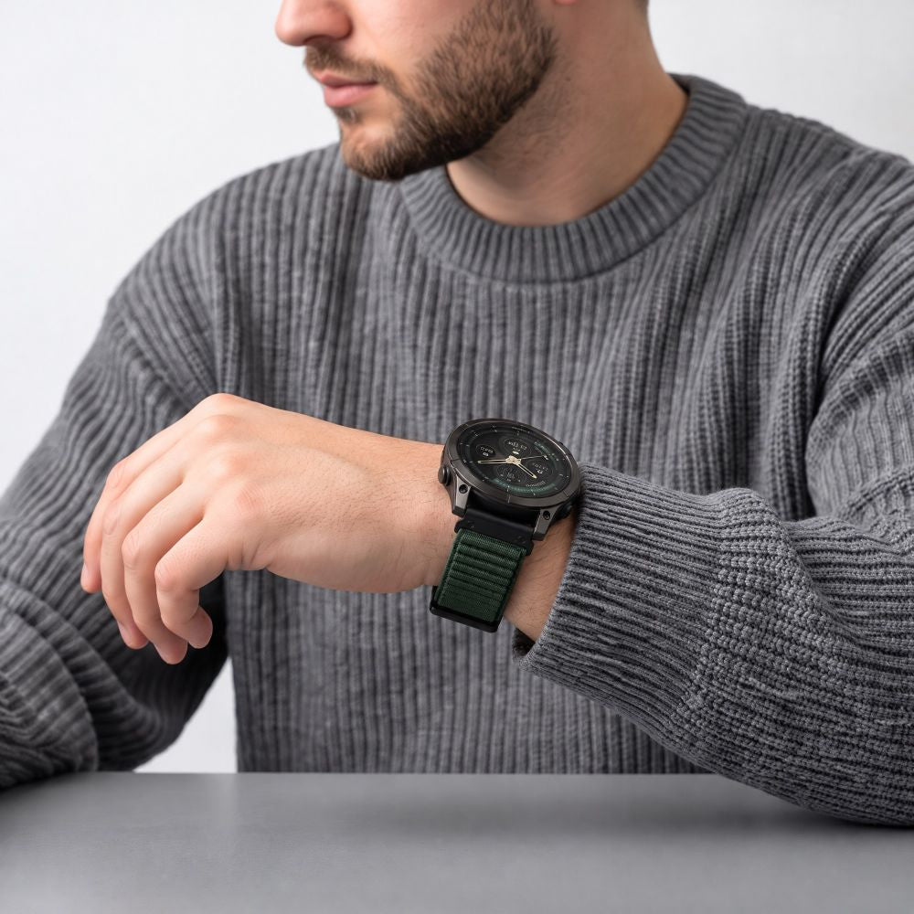 Armband für QuickFit 22 mm, Tech-Protect NylonLoop, Grün (9/9)