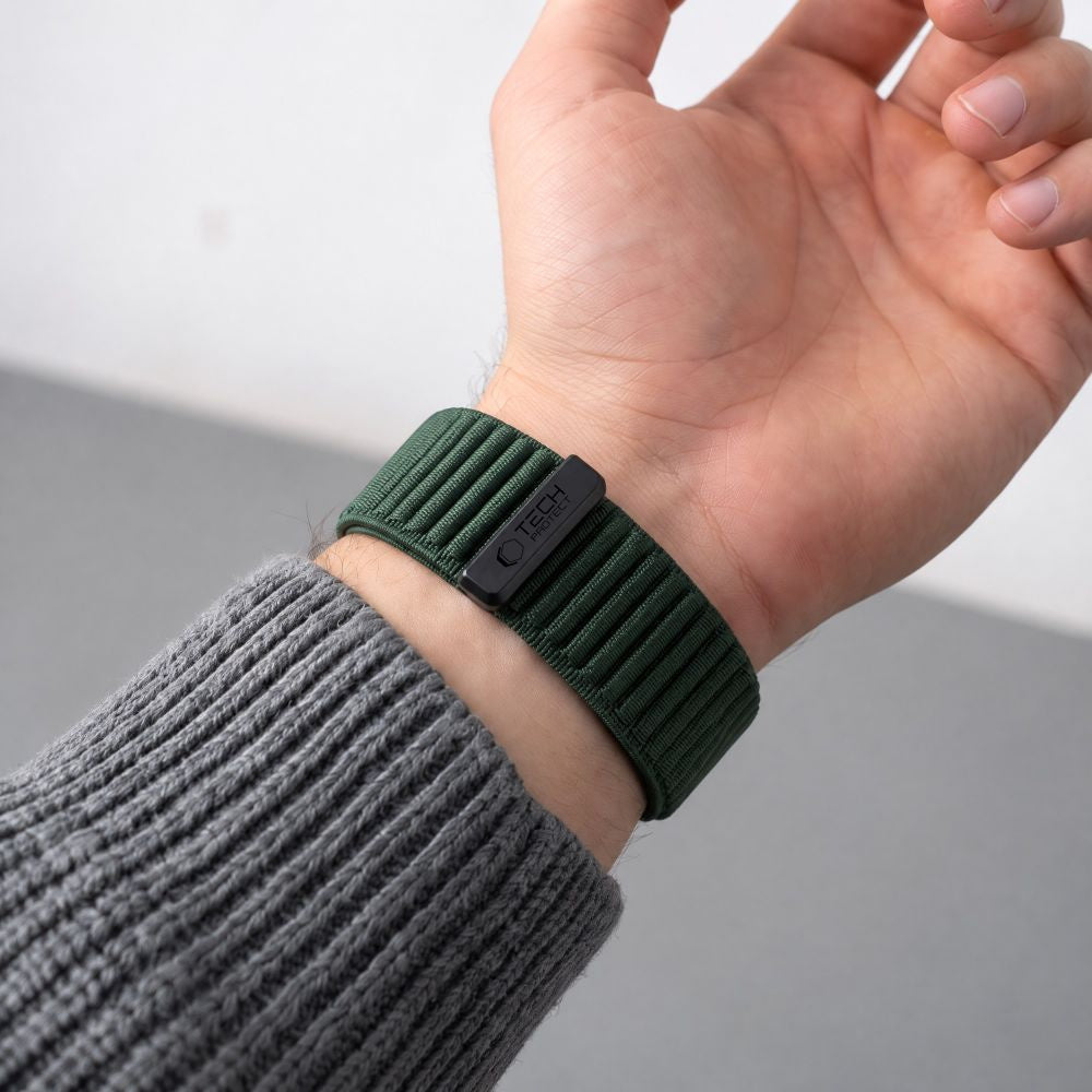 Armband für QuickFit 22 mm, Tech-Protect NylonLoop, Grün (5/9)