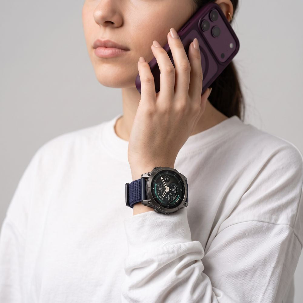 Armband für QuickFit 22 mm, Tech-Protect NylonLoop, Dunkelblau (7/8)