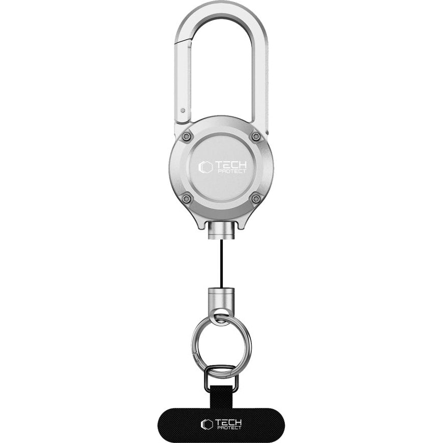Anti-Diebstahl Handy Lanyard mit einziehbarem Seil, Tech-Protect ATH02 UrbanLoop, Silber