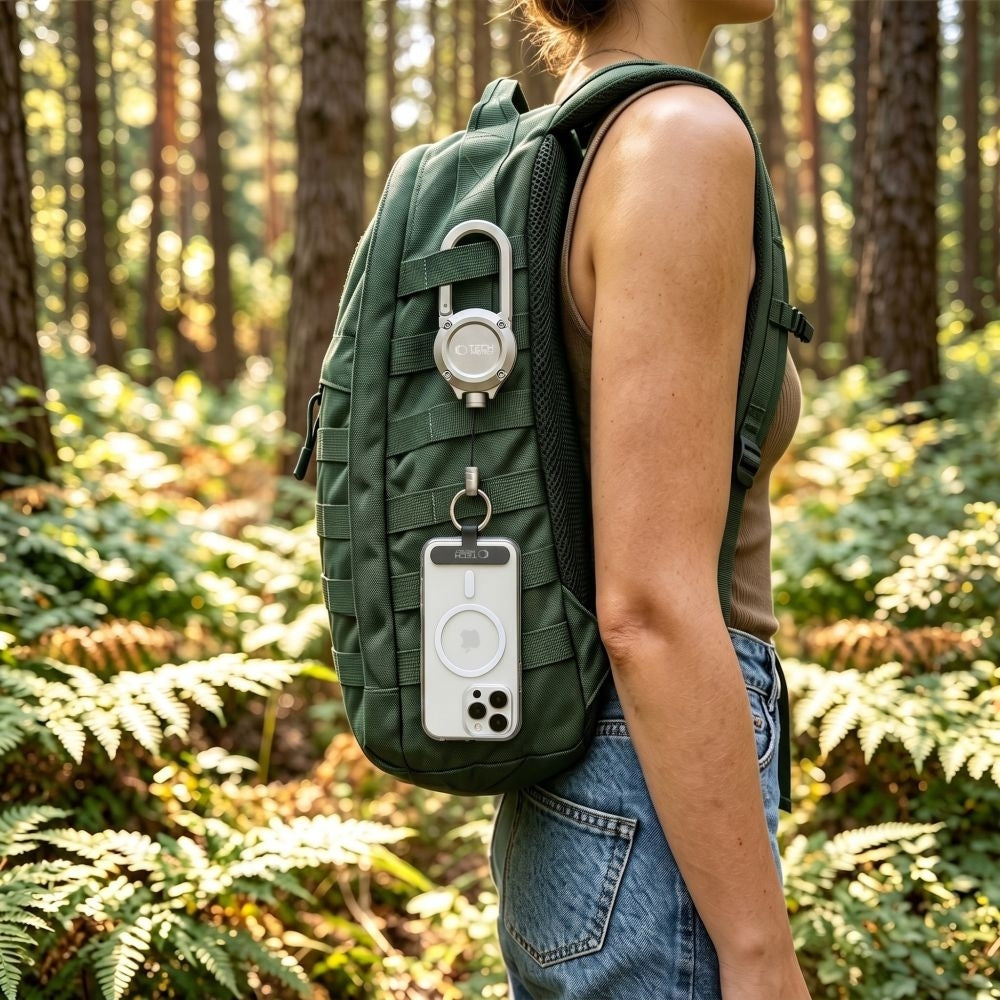 Anti-Diebstahl Handy Lanyard mit einziehbarem Seil, Tech-Protect ATH02 UrbanLoop, Silber