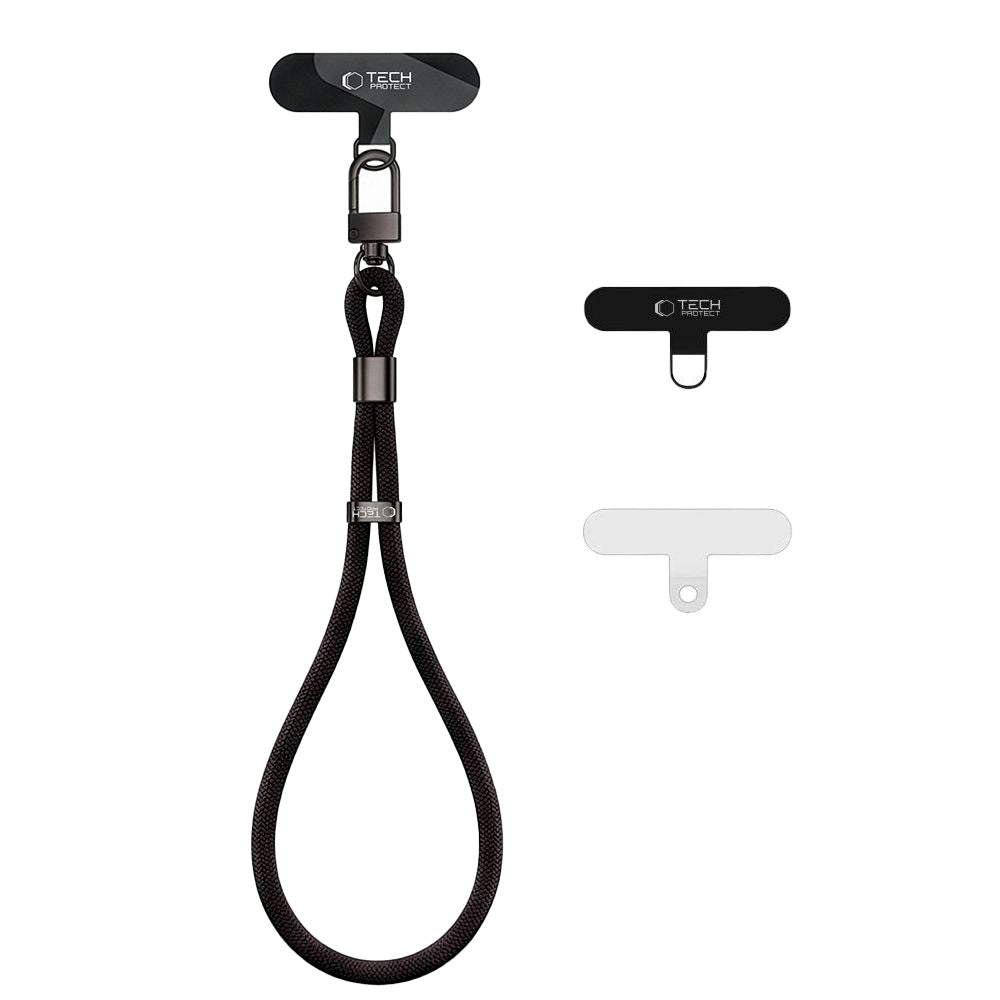 Handy Lanyard für das Handgelenk, universell, Tech-Protect C11S Rope Wrist Strap, Schwarz
