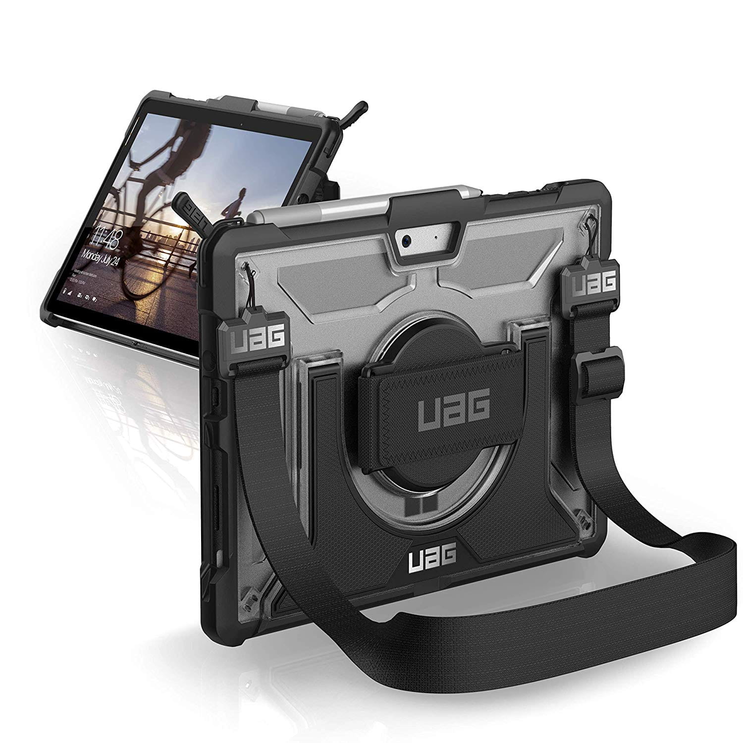 Hülle für Microsoft Surface Go 4 / Go 3 / Go 2 / Go, Urban Armor Gear UAG Plasma, Schwarz / Transparent