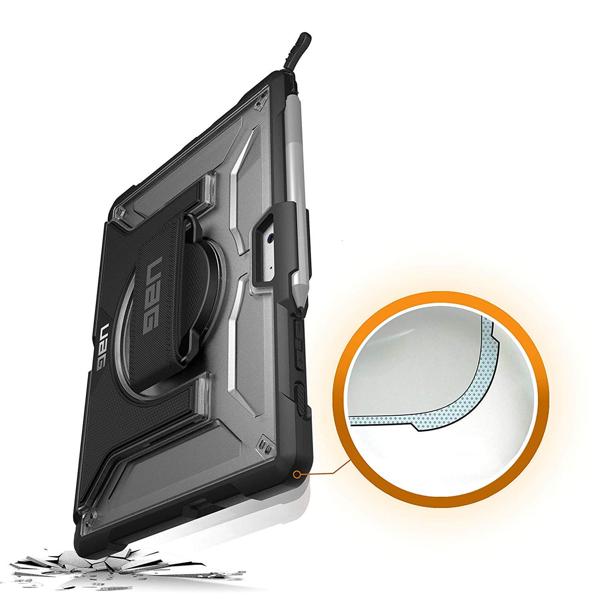 Hülle für Microsoft Surface Go 4 / Go 3 / Go 2 / Go, Urban Armor Gear UAG Plasma, Schwarz / Transparent
