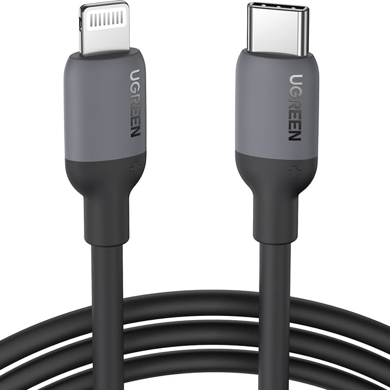 Kabel Ugreen USB-C zu Lightning, 20W, 480 Mbps, PD, 1m, Schwarz