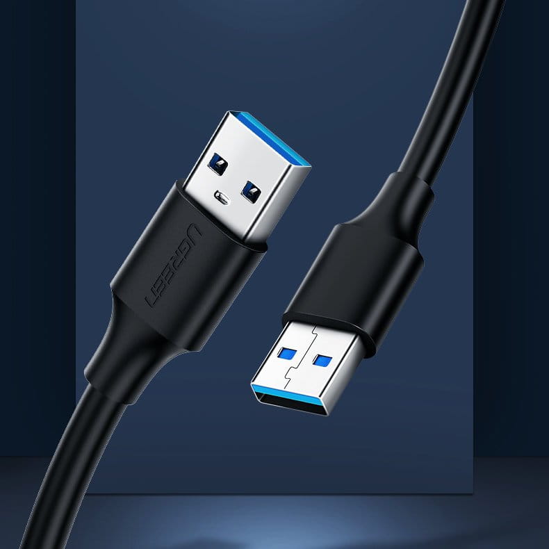 Kabel Ugreen USB 2.0 (Stecker) zu USB 2.0 (Stecker), 0.5m, Schwarz