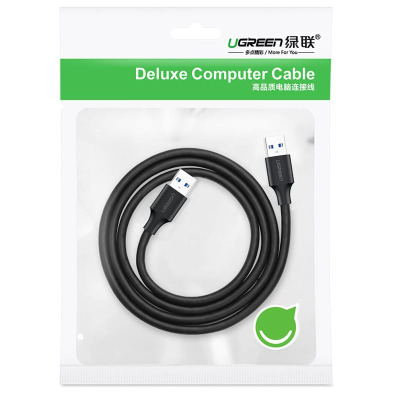 Kabel Ugreen USB 2.0 (Stecker) zu USB 2.0 (Stecker), 1m, Schwarz