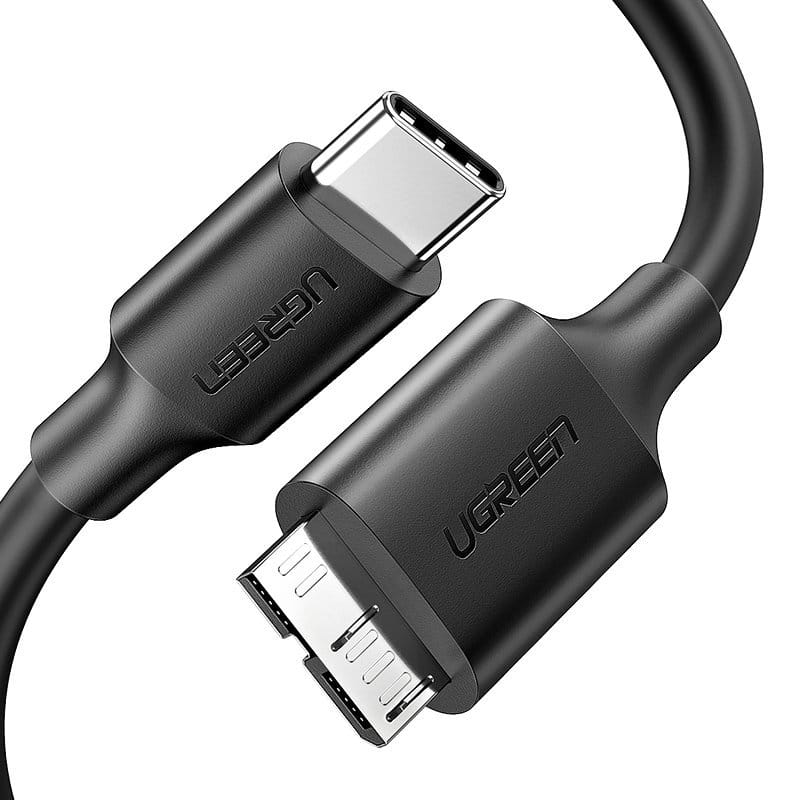 Kabel Ugreen USB-C (Stecker) zu Micro USB-B, 5 Gbps, 1m, Schwarz