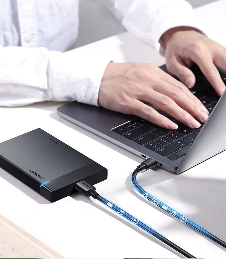 Kabel Ugreen USB-C (Stecker) zu Micro USB-B, 5 Gbps, 1m, Schwarz