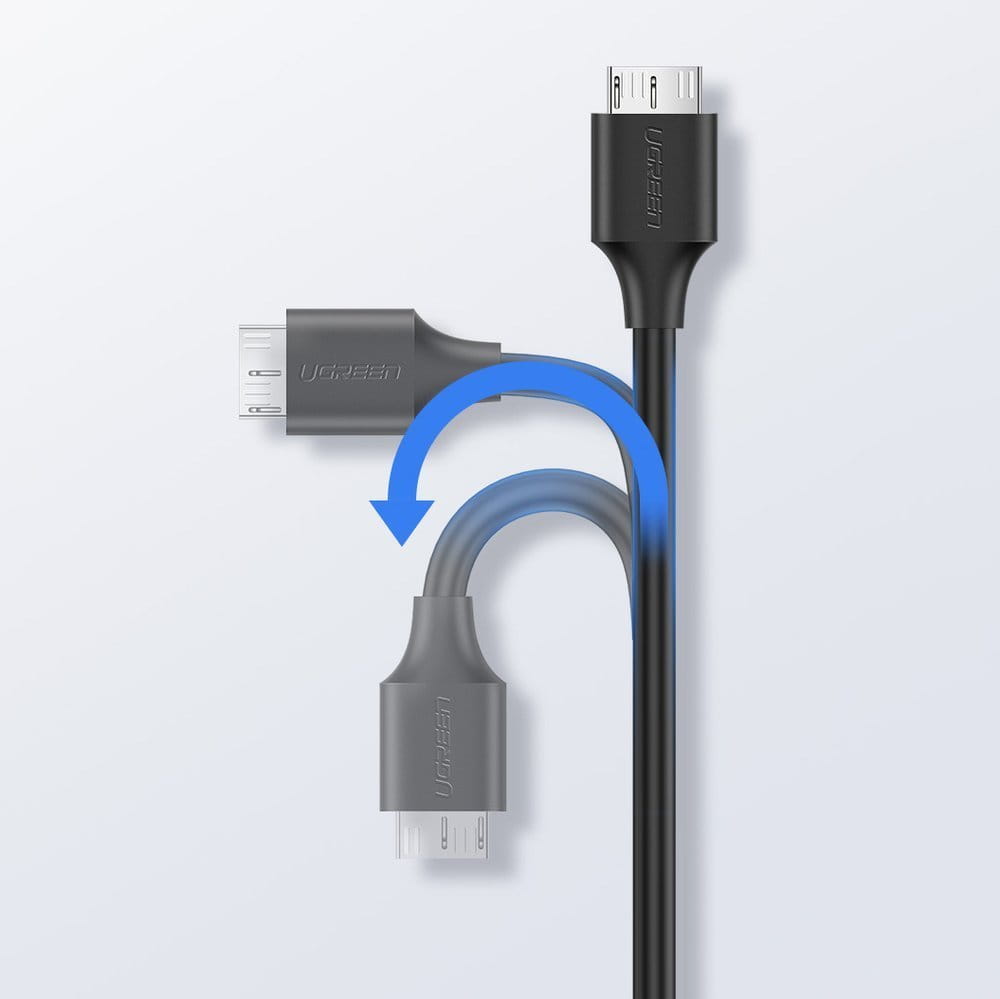 Kabel Ugreen USB-C (Stecker) zu Micro USB-B, 5 Gbps, 1m, Schwarz