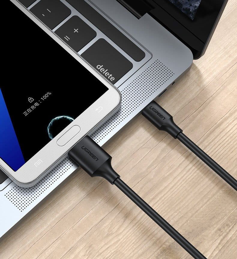Kabel Ugreen USB-C (Stecker) zu Micro USB-B, 5 Gbps, 1m, Schwarz
