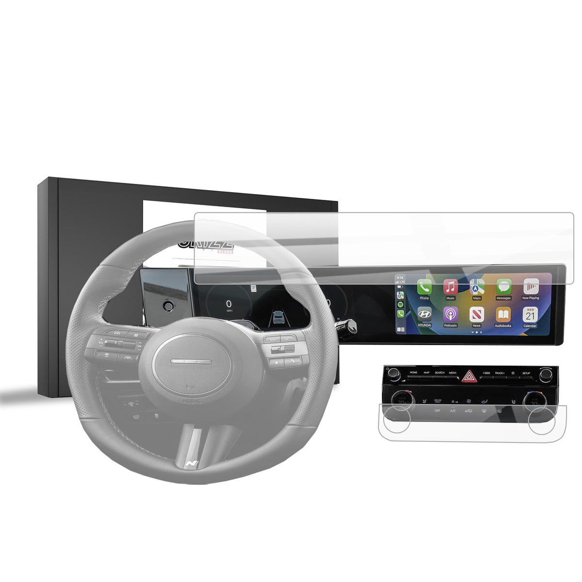 Keramische Autodisplayfolie 2in1 für Hyundai Tucson 12,3" (2024-2026), Grizz Protector