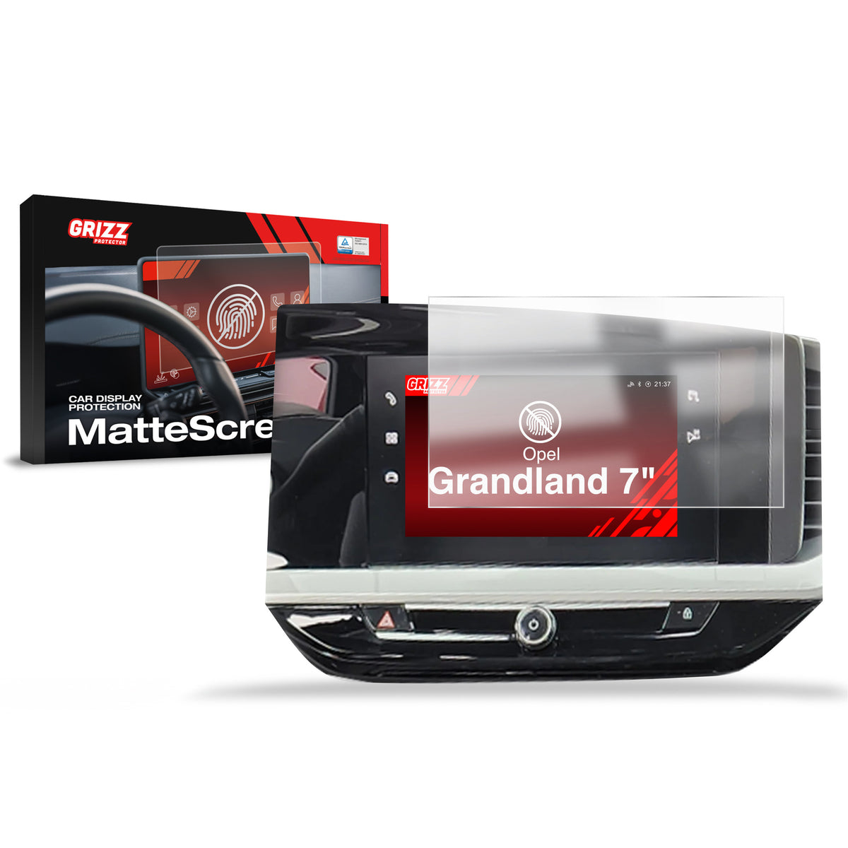 Matte Autodisplayfolie für Opel Grandland 7" (2021-2024), Grizz Protector
