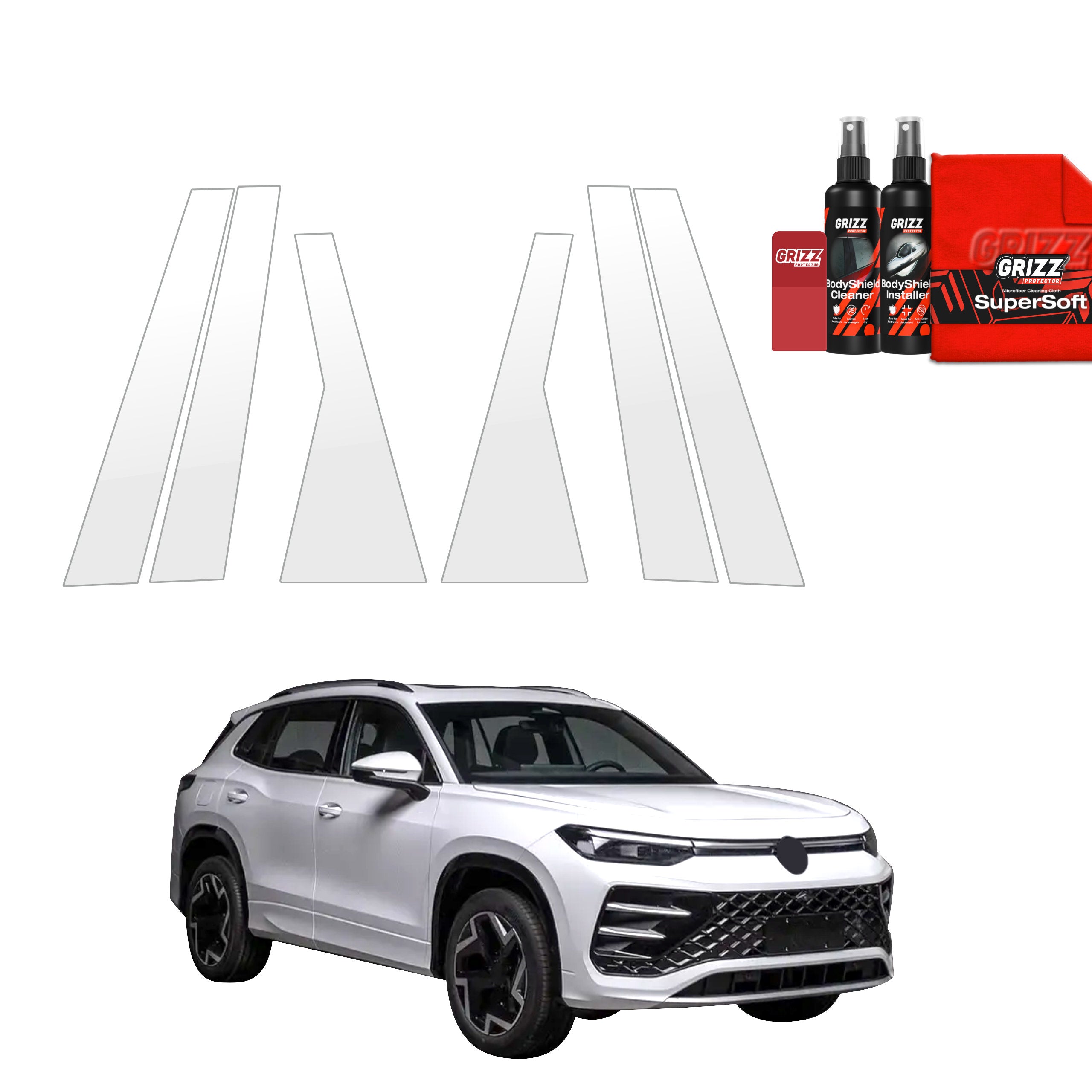 6in1 Schutzfolie Grizz Protector für B-C-Säule - Volkswagen Tayron (2025-2026)