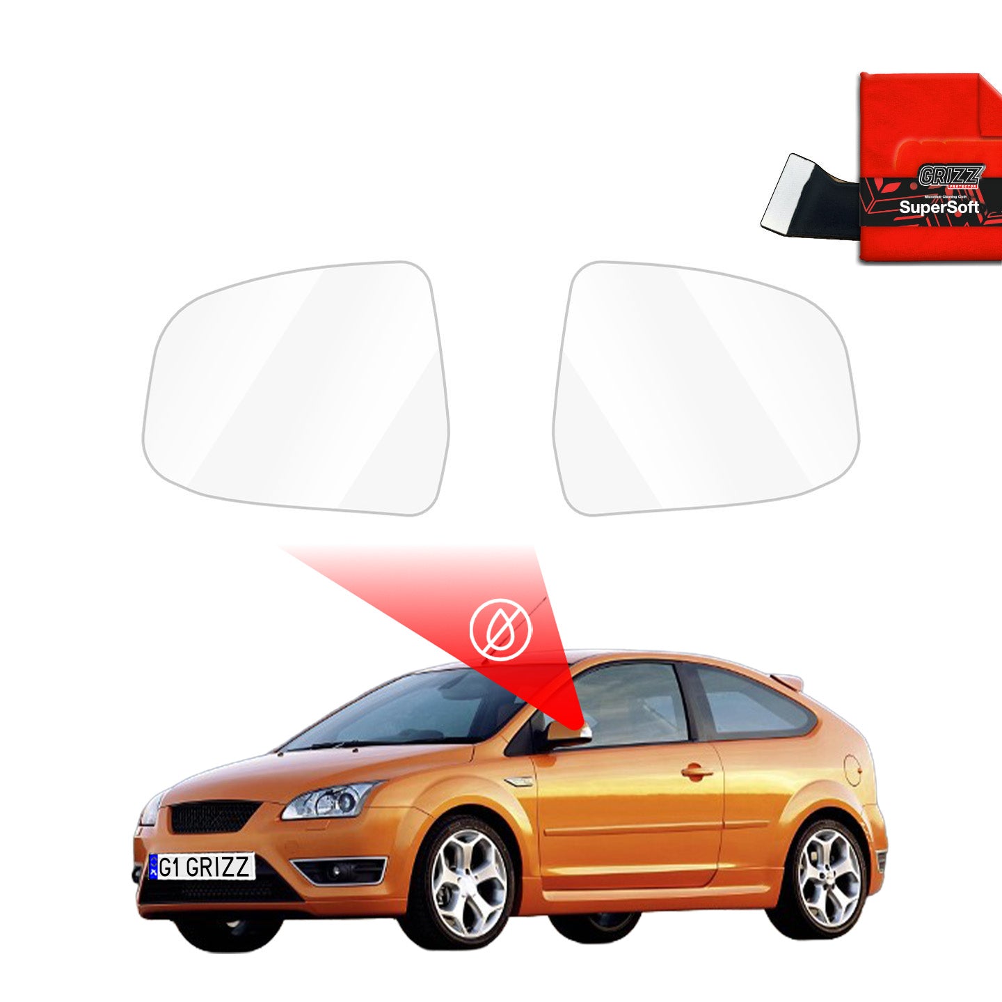 Regenschutzfolie Grizz Protector für Außenspiegel - Ford Focus 2 (2004-2012)