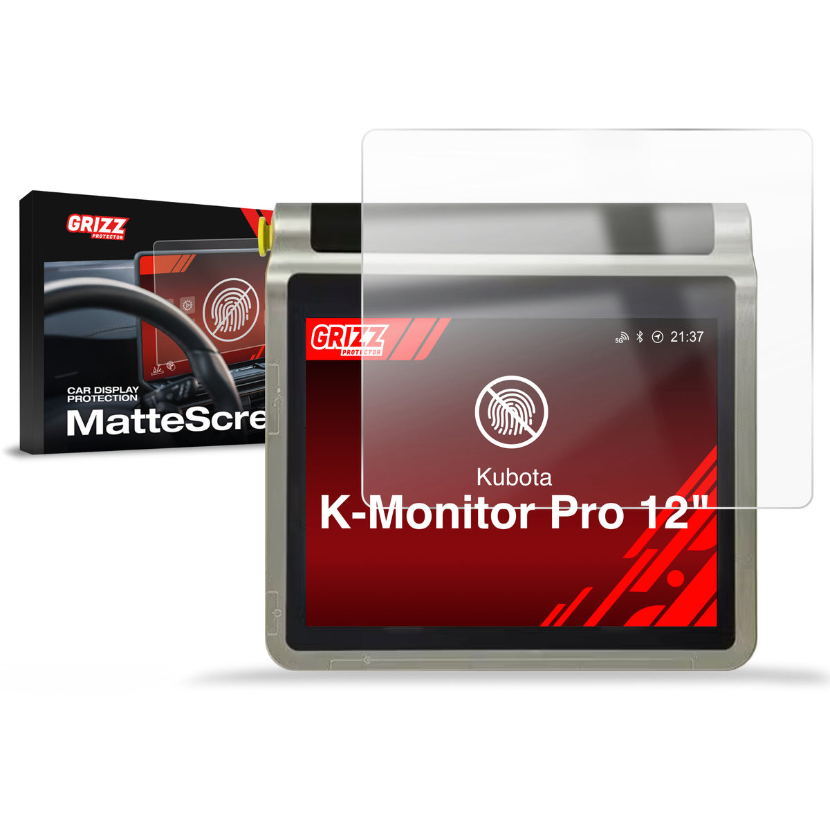 Matte Autodisplayfolie für Kubota K-Monitor Pro, Grizz Protector