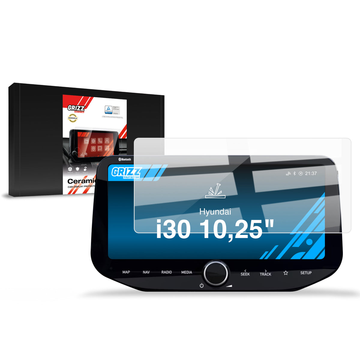 Keramische Autodisplayfolie für Hyundai i30 10,25" (2020-2024), Grizz Protector