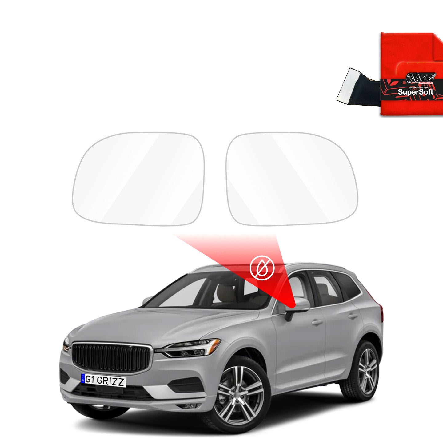Regenschutzfolie Grizz Protector für Außenspiegel - Volvo XC60 (2017-2021)