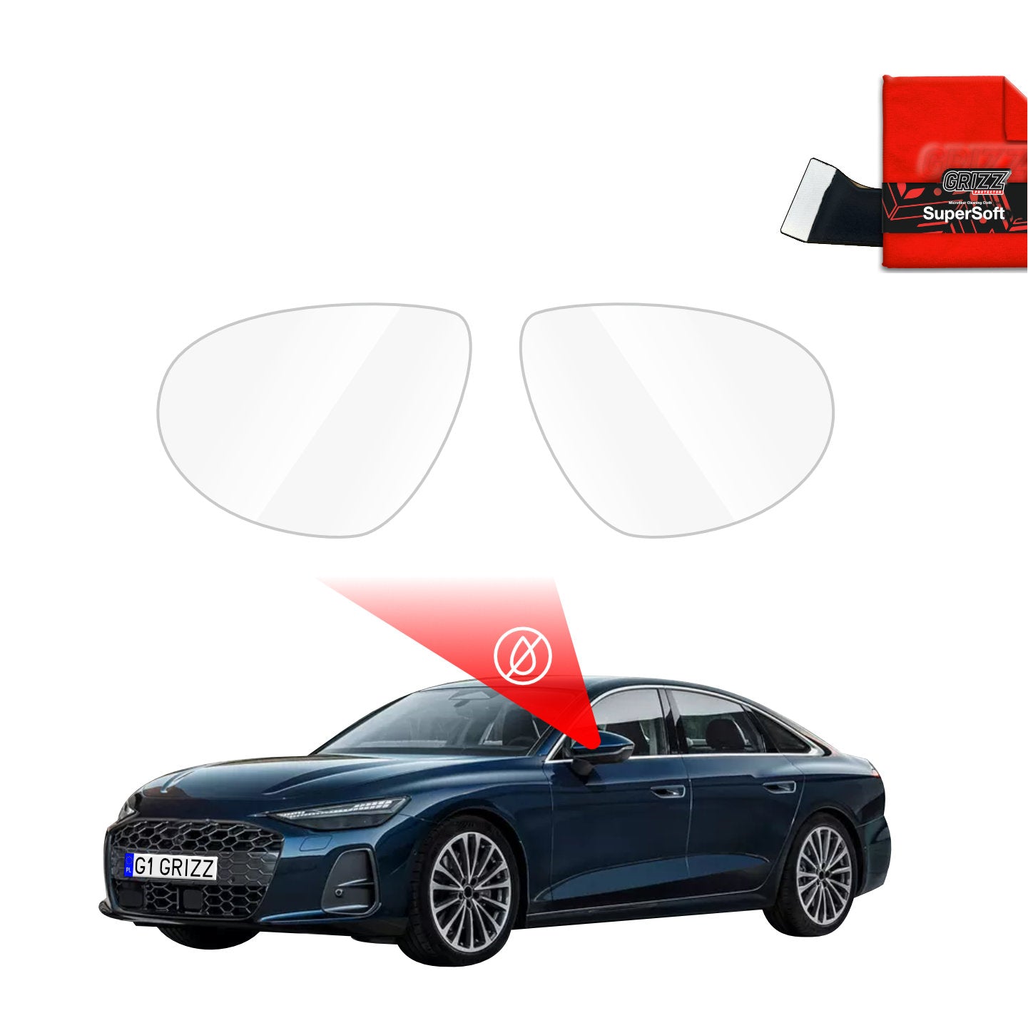 Regenschutzfolie Grizz Protector für Außenspiegel - Audi A6 Limousine (2025-2026)