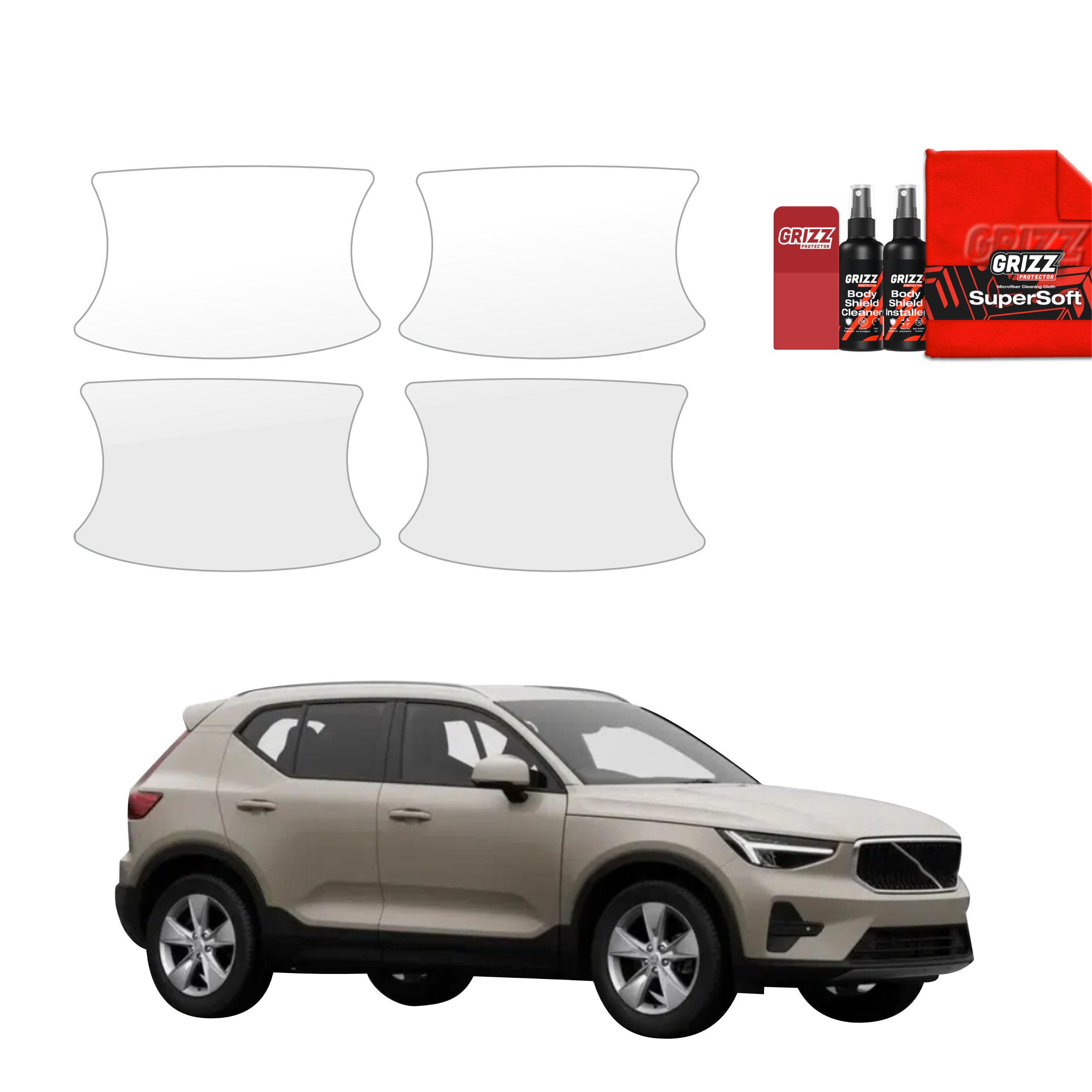 4in1 Schutzfolie Grizz Protector für Türgriffmulden - Volvo XC40 (2022-2026)