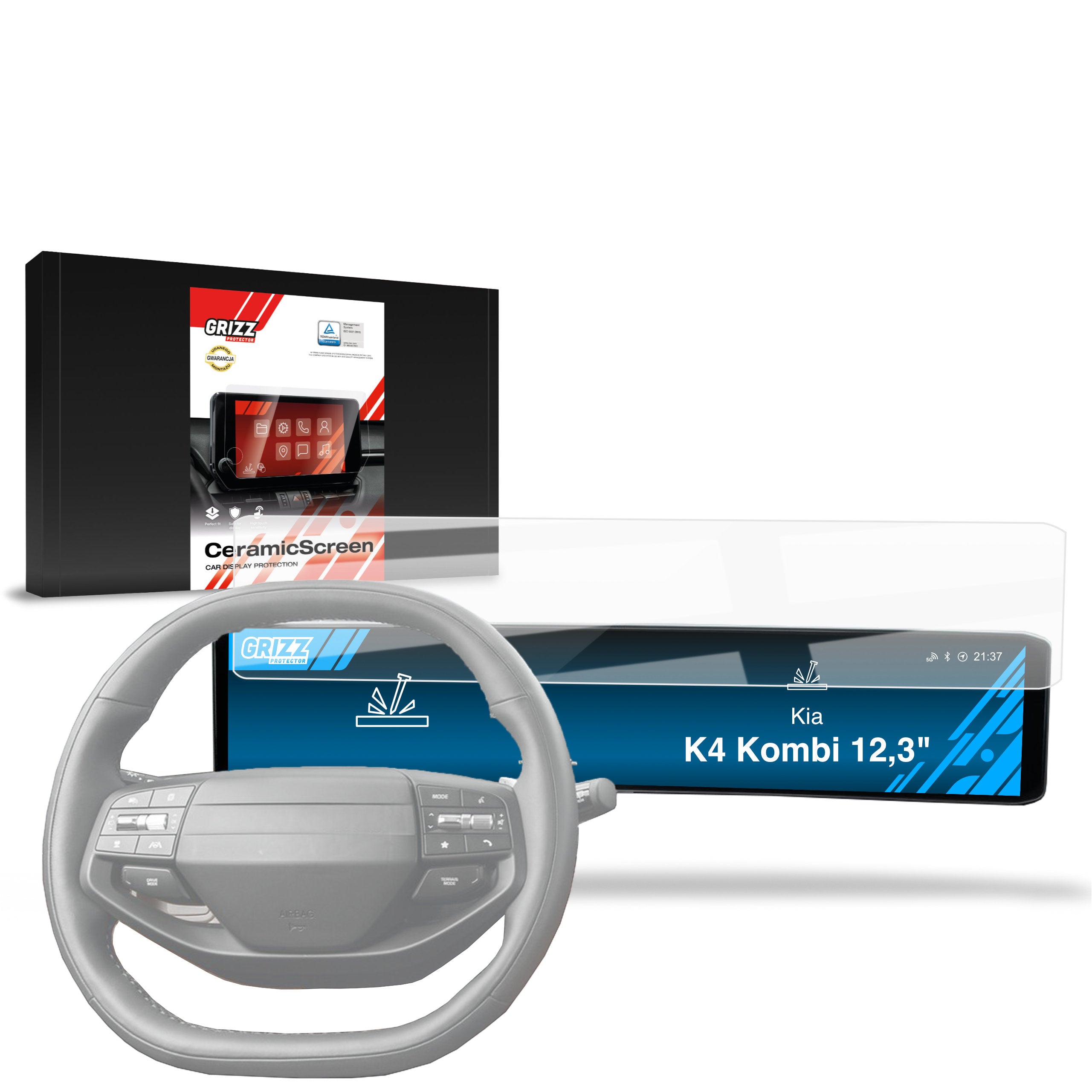 Keramische Autodisplayfolie für Kia K4 Kombi 24" (2026), Grizz Protector